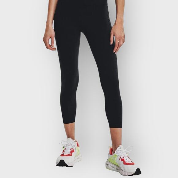 Under Armour Cropped Athleisure Leggings | Black Small High Waist Pockets Sporty - Picture 1 of 10